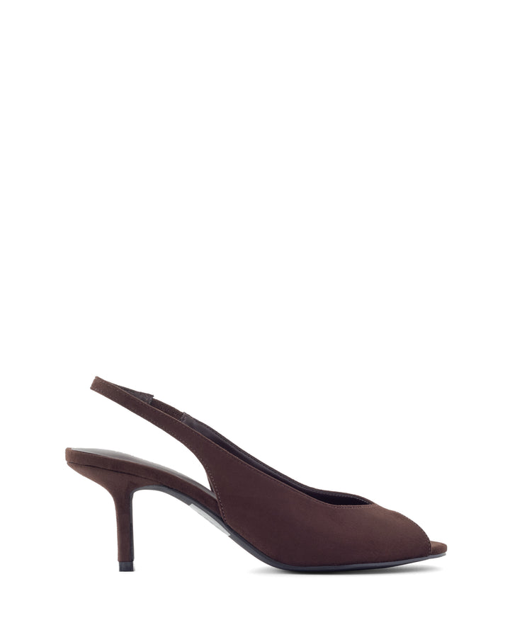 Eager Slingback Pump Chocolate Faux Suede