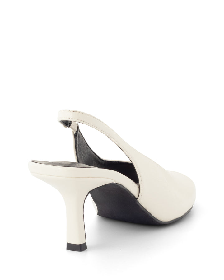 Eager Slingback Pump White Crinkled Patent