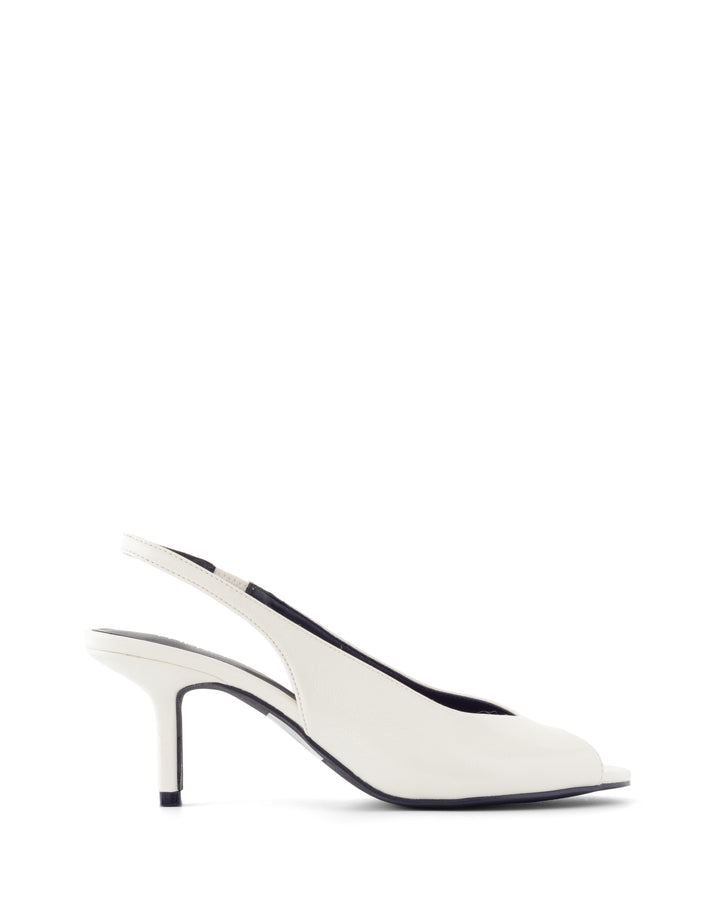 Eager Slingback Pump White Crinkled Patent