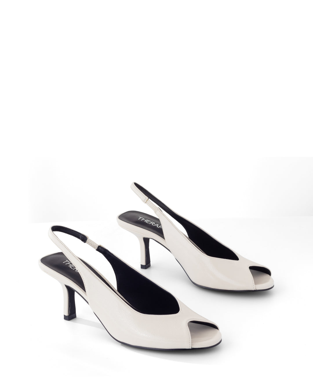 Eager Slingback Pump White Crinkled Patent