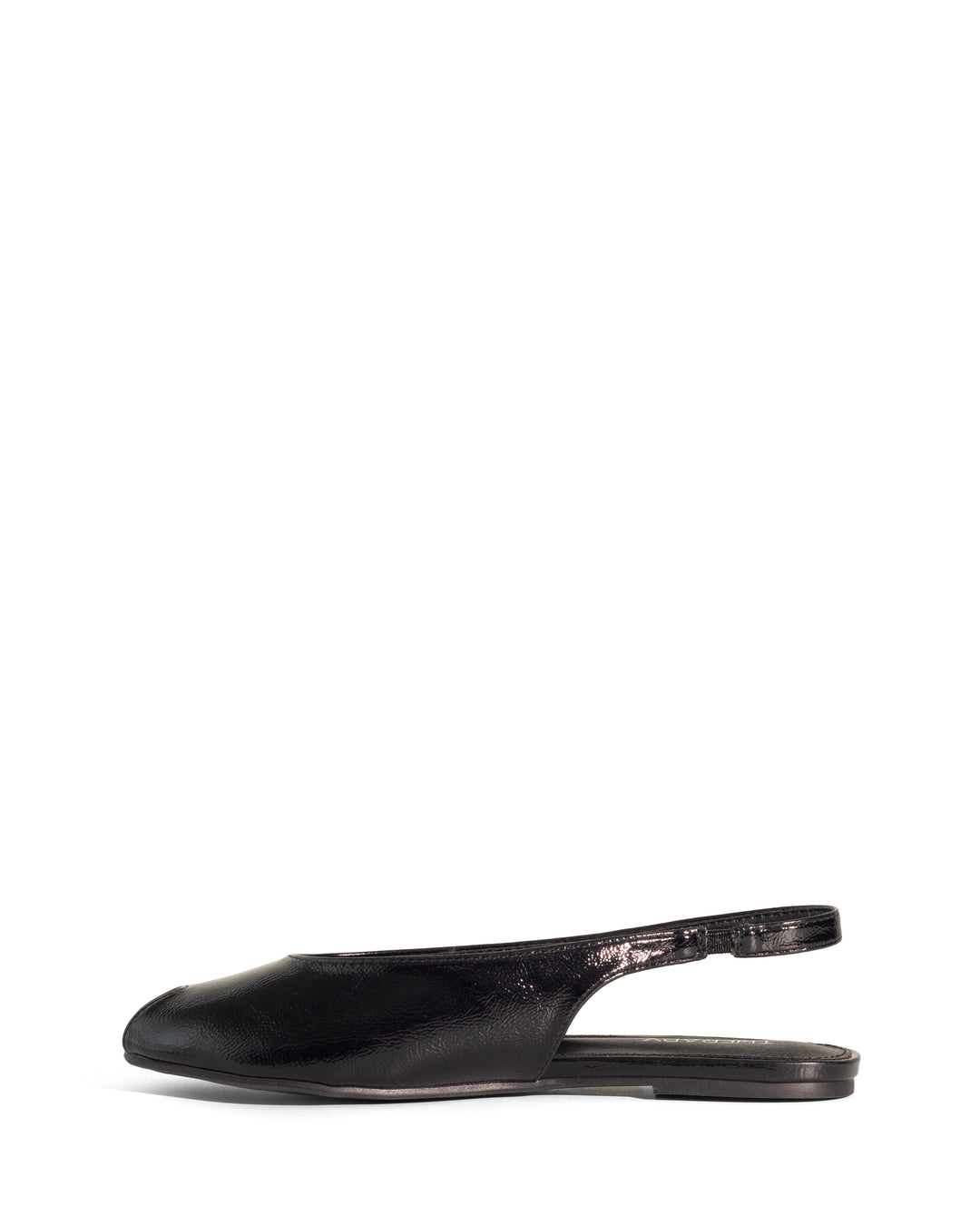 Elodie Slingback Flat Black Crinkled Patent