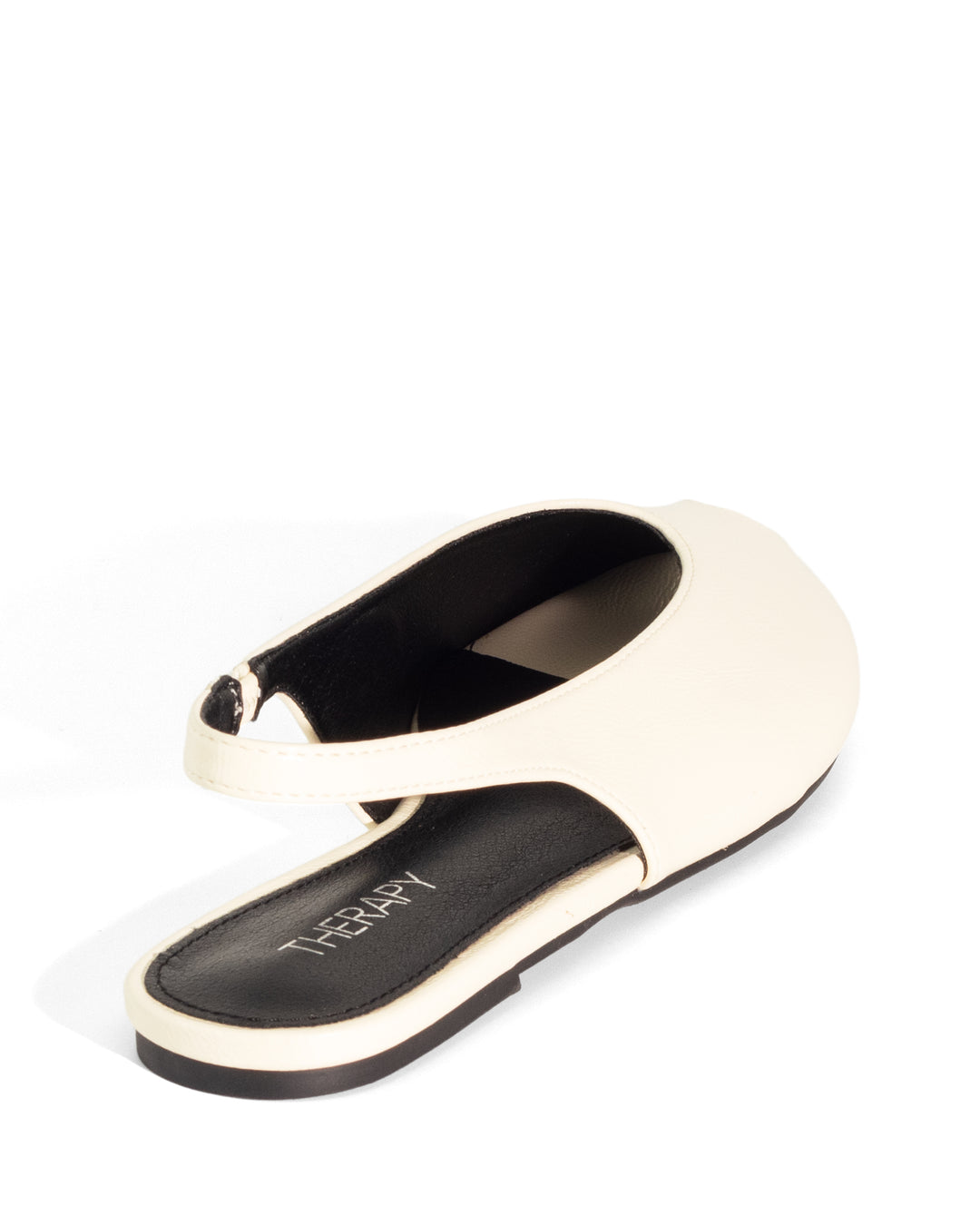 Elodie Slingback Flat Off White Crinkled Patent