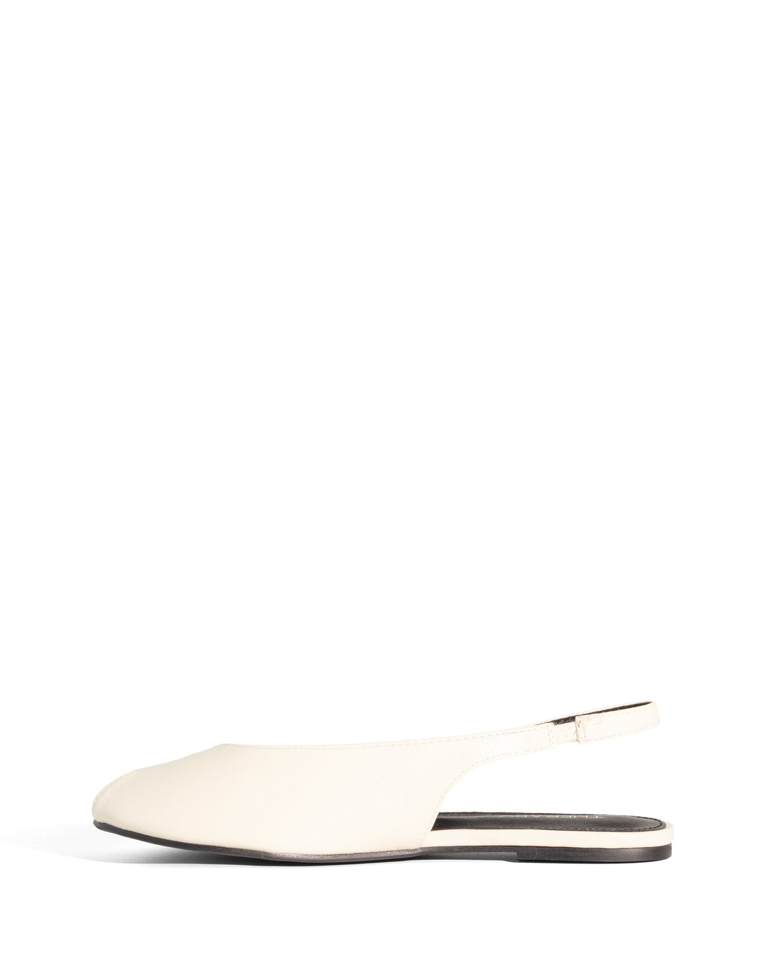 Elodie Slingback Flat Off White Crinkled Patent