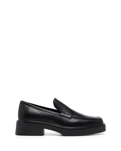 Therapy Shoes Ennzo Black Smooth | Women's Loafers | Flats | Chunky