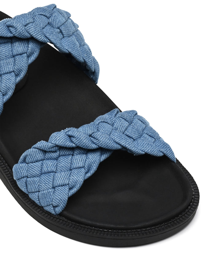 Therapy Shoes Evil Blue Denim | Women's Sandals | Slides | Flats | Woven