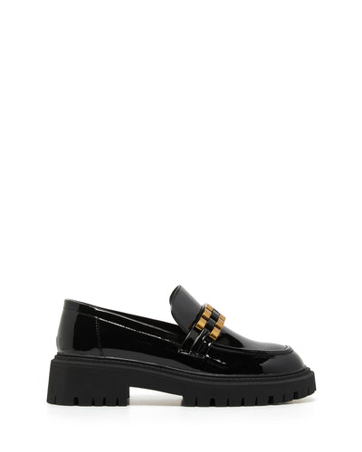 Therapy Shoes Exell Black Patent | Women's Loafers | Platform | Chunky