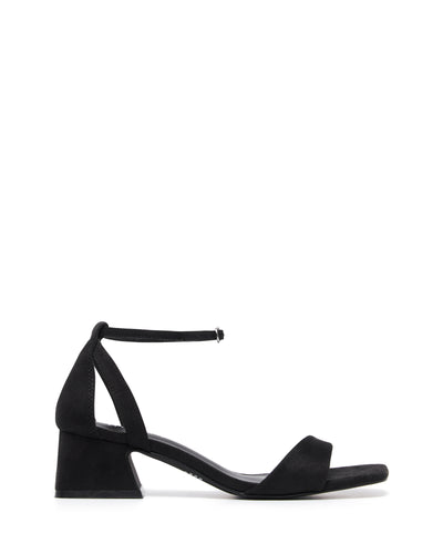 Therapy Shoes Fate Black Microsuede | Women's Heels | Sandals | Low