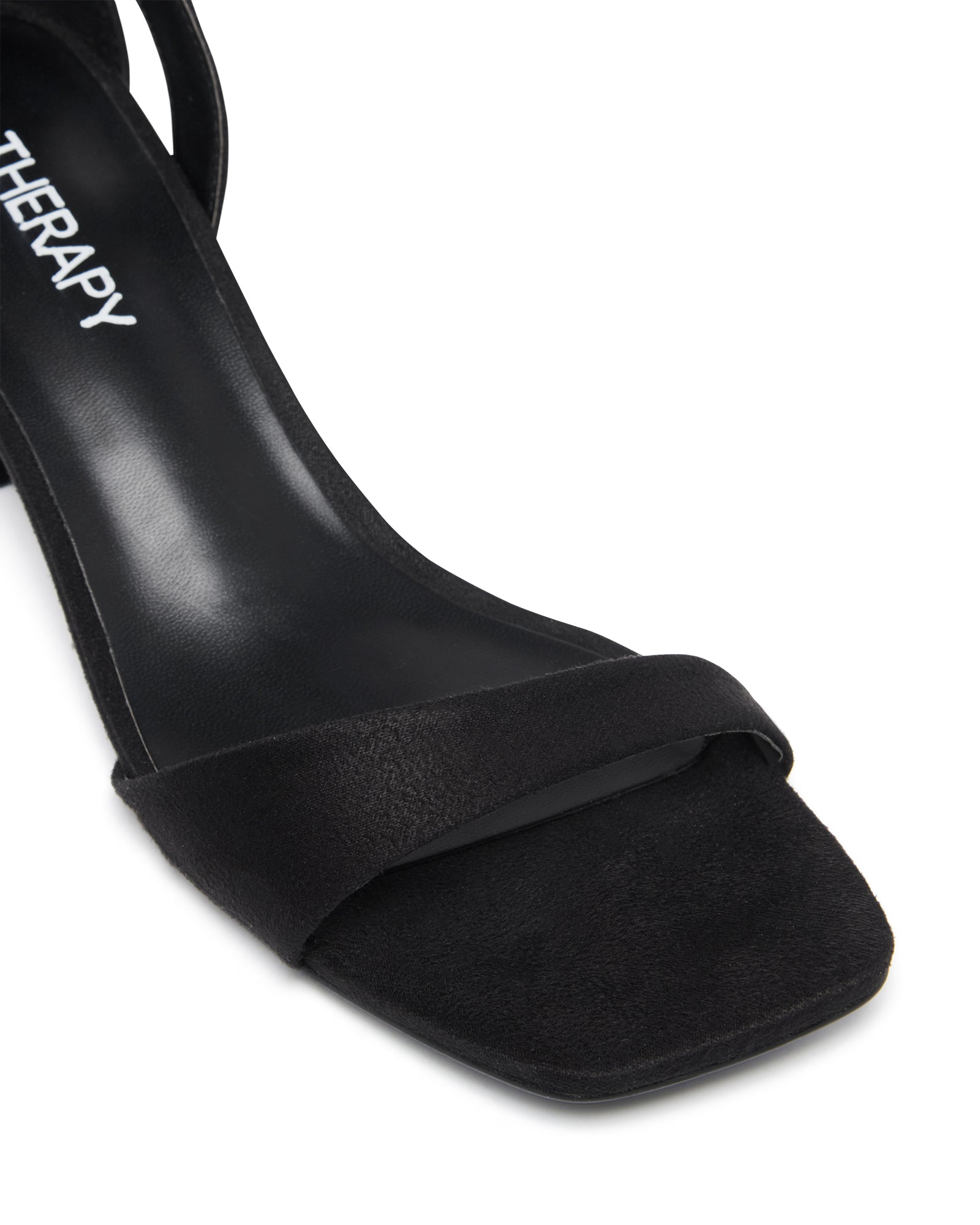 Therapy Shoes Fate Black Microsuede | Women's Heels | Sandals | Low