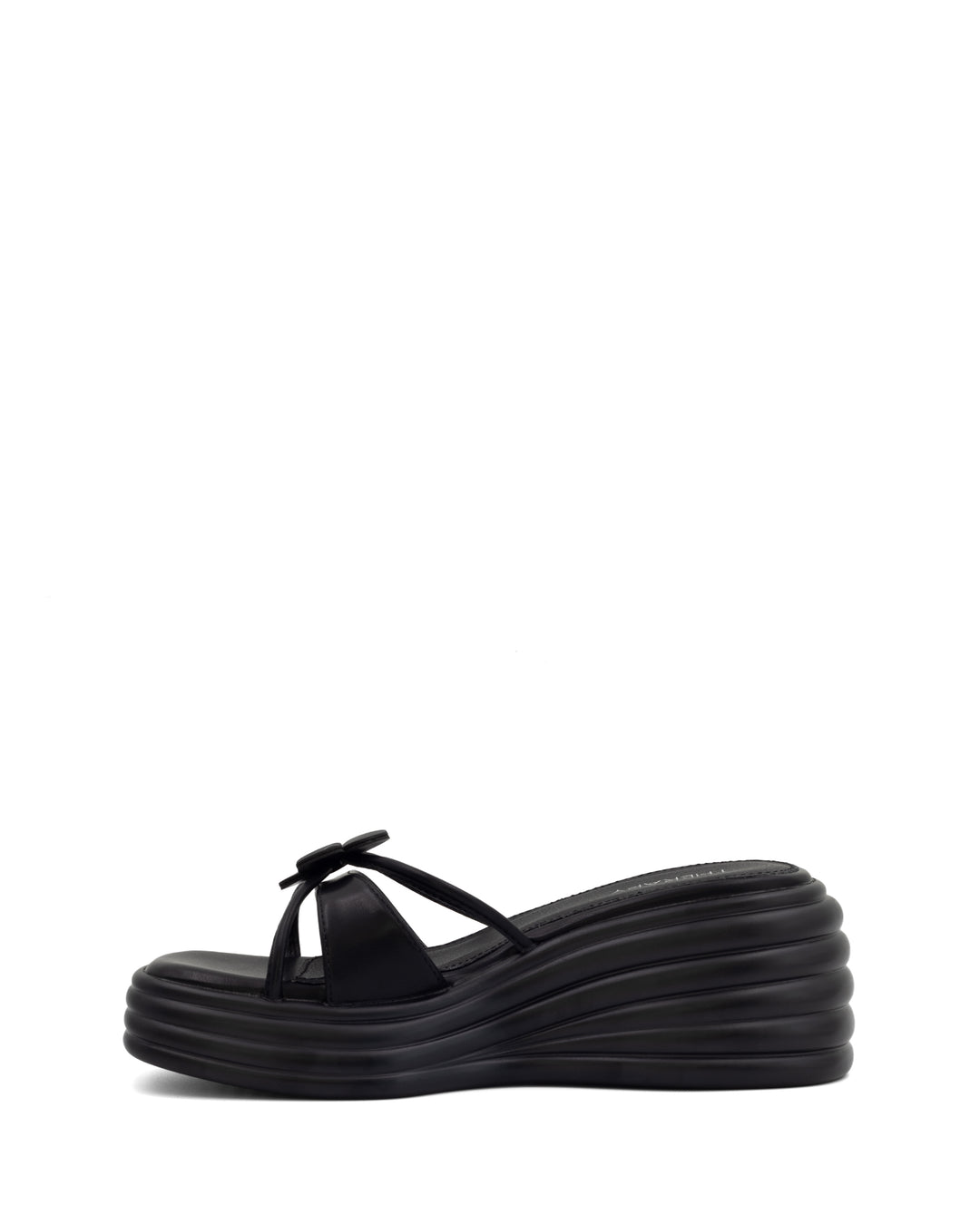 Flowers Wedge Sandal Black