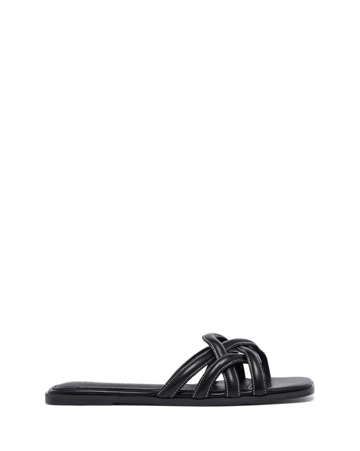 Gabrielle Flat Sandal Black Burnished