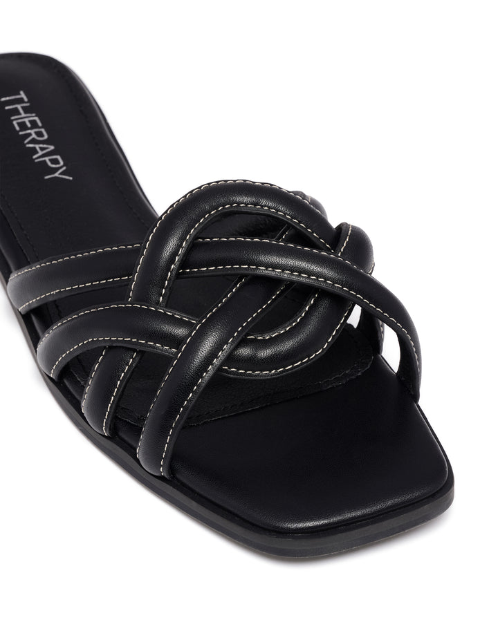 Gabrielle Flat Sandal Black Burnished