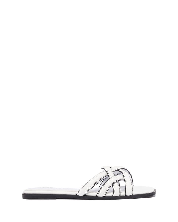 Gabrielle Flat Sandal White Burnished