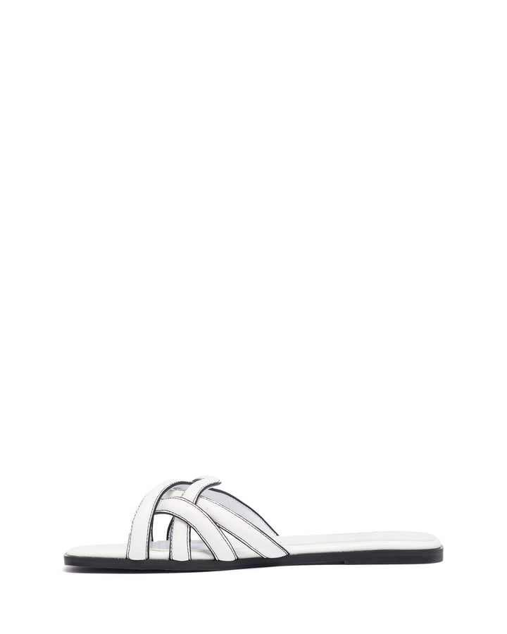 Gabrielle Flat Sandal White Burnished