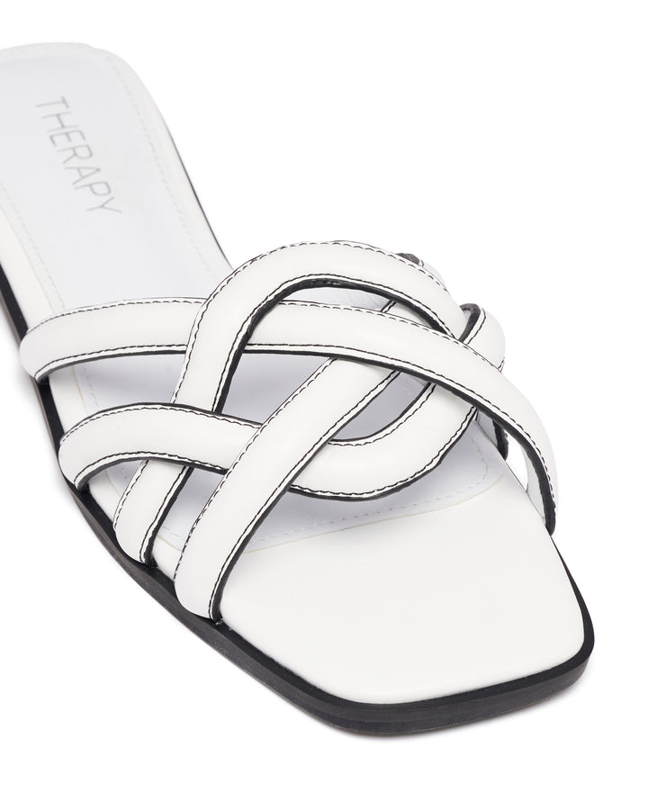 Gabrielle Flat Sandal White Burnished