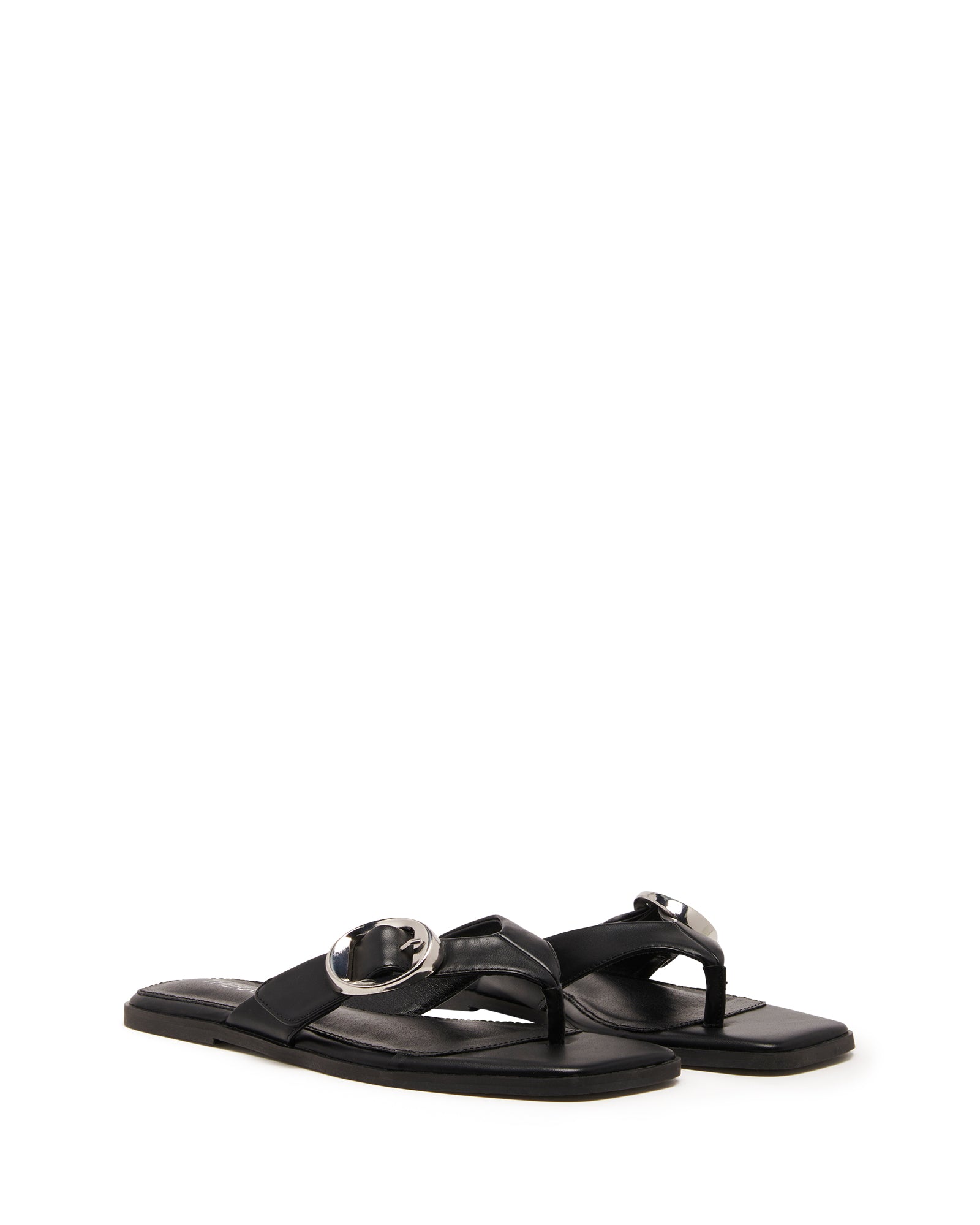Gallery Thong Sandal Black Smooth