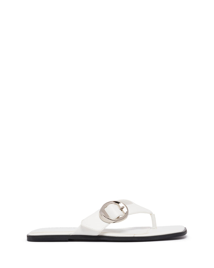 Gallery Thong Sandal White Smooth