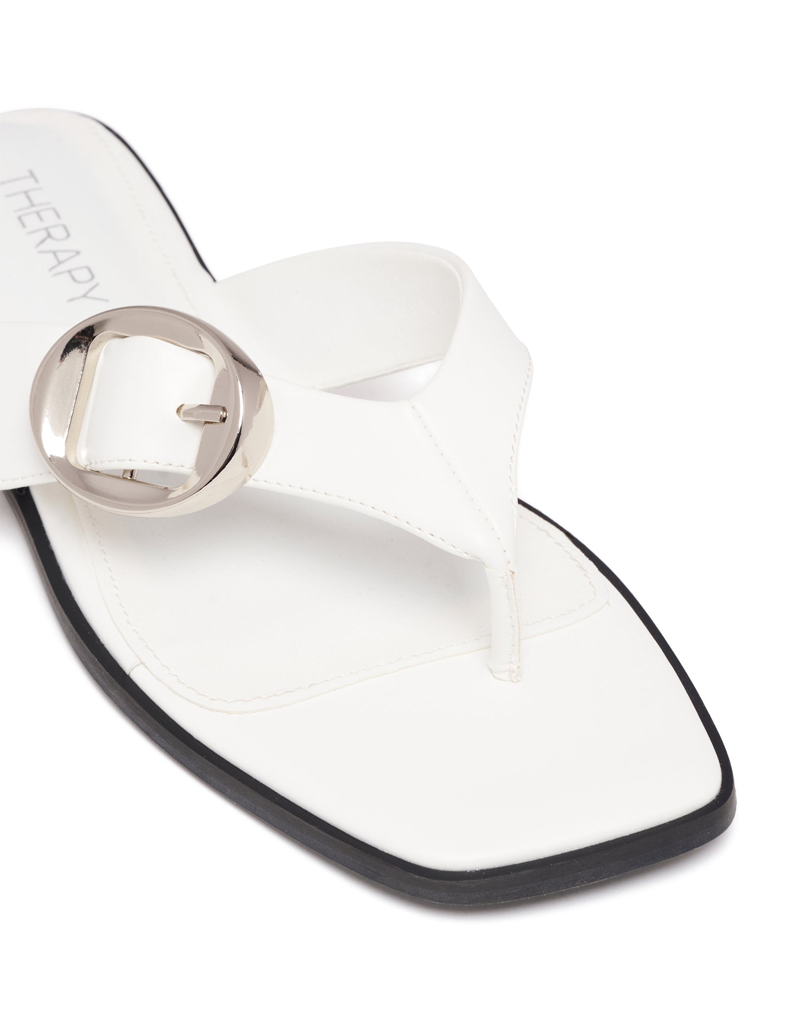 Gallery Thong Sandal White Smooth