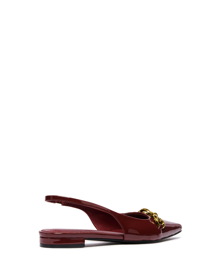 Guilty Slingback Flat Bordeaux Patent