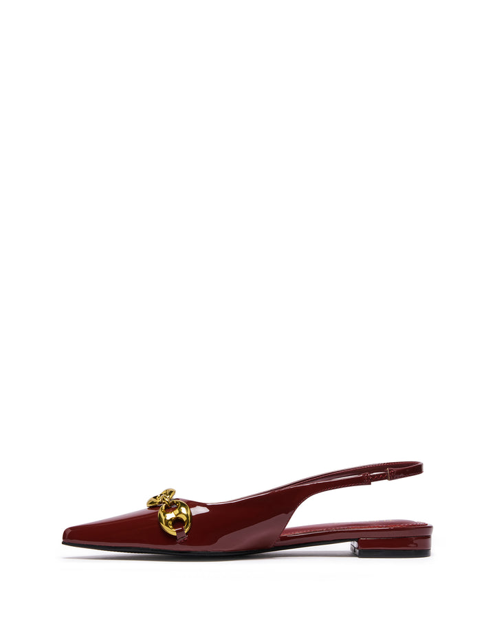 Guilty Slingback Flat Bordeaux Patent