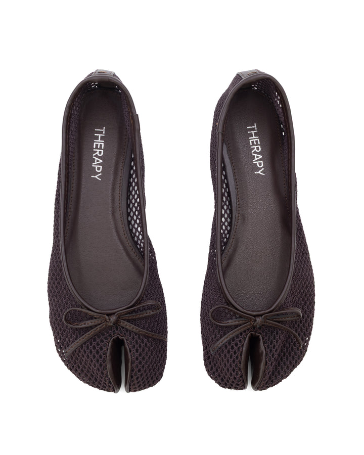 Haiku Tabi Ballet Flat Chocolate Mesh