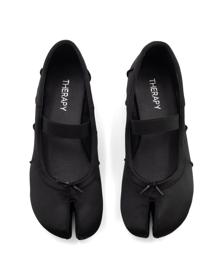 Haru Tabi Ballet Flat Black Satin