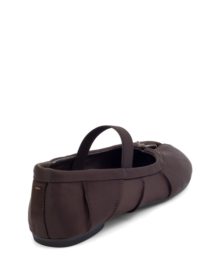 Haru Tabi Ballet Flat Chocolate Satin