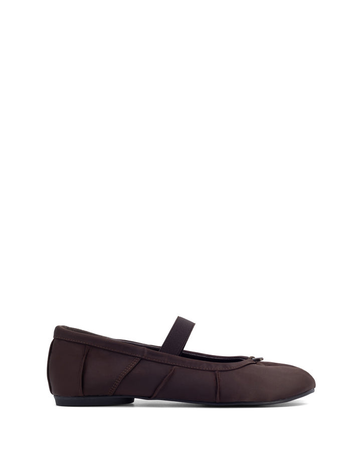 Haru Tabi Ballet Flat Chocolate Satin