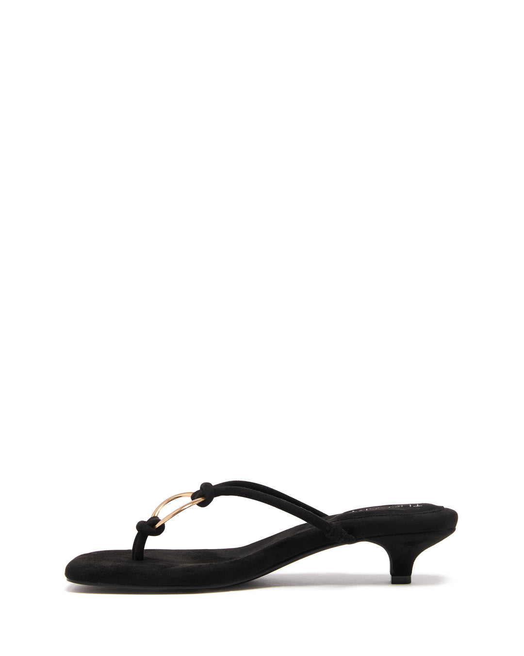 Haydn Thong Heel Black Microsuede