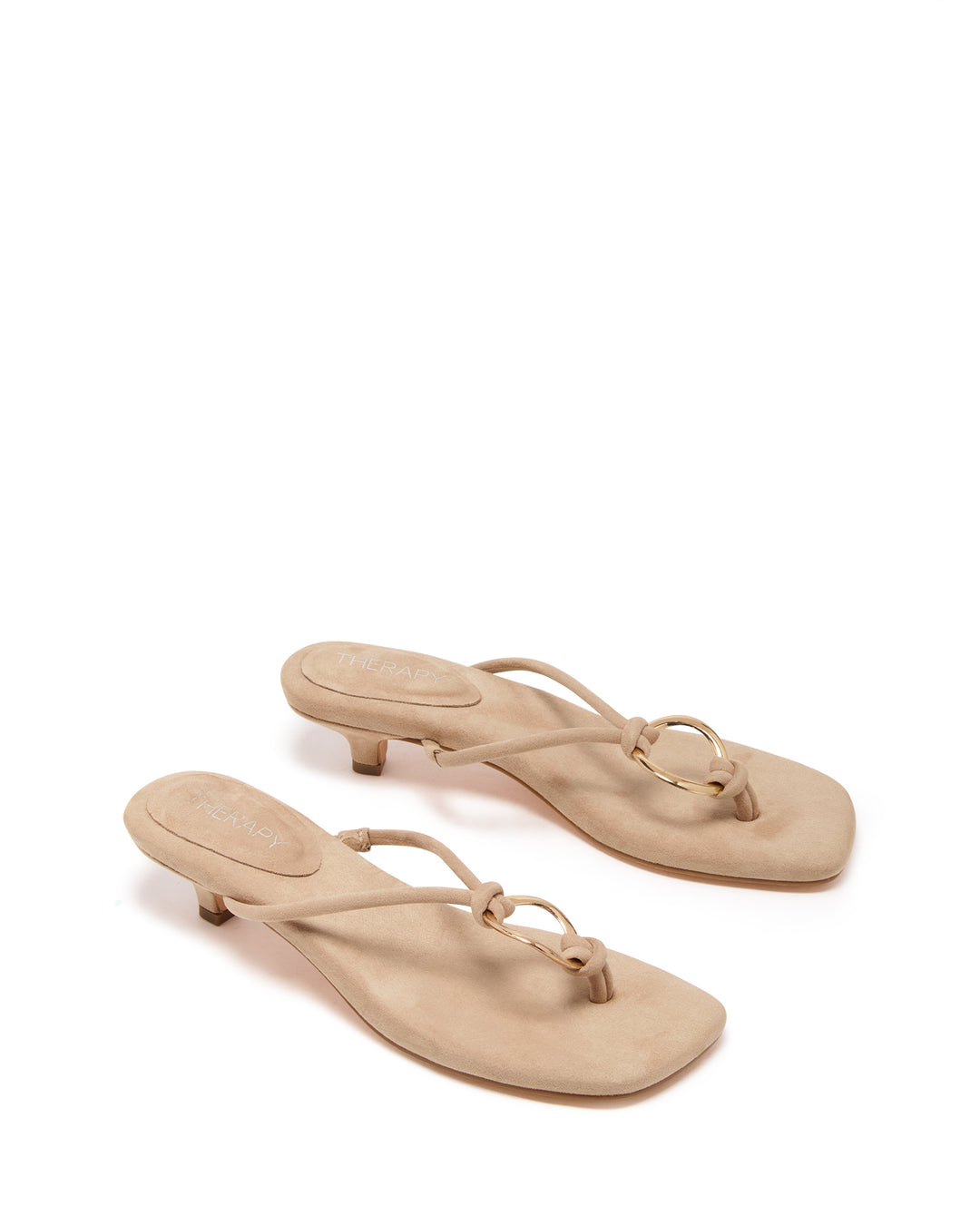 Haydn Thong Heel Cashew Microsuede