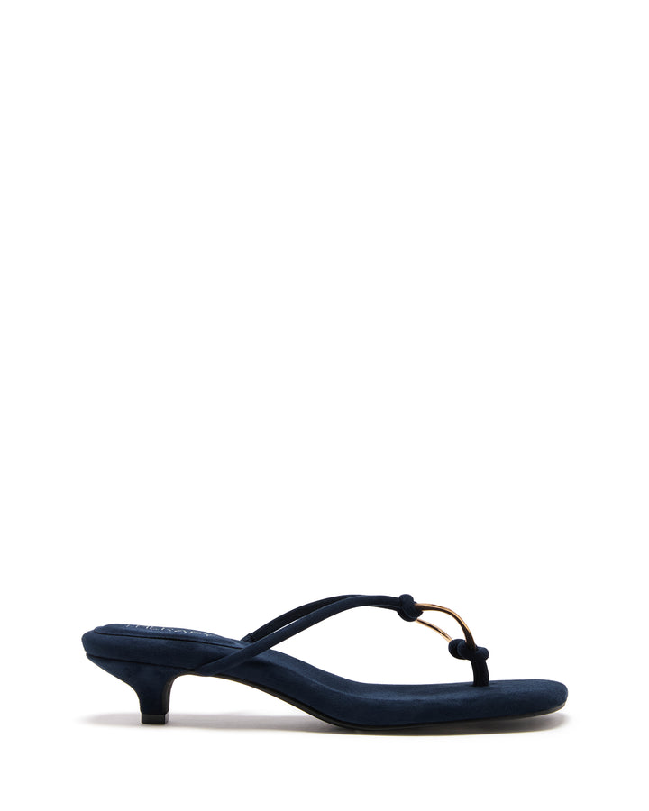 Haydn Thong Heel Navy Microsuede