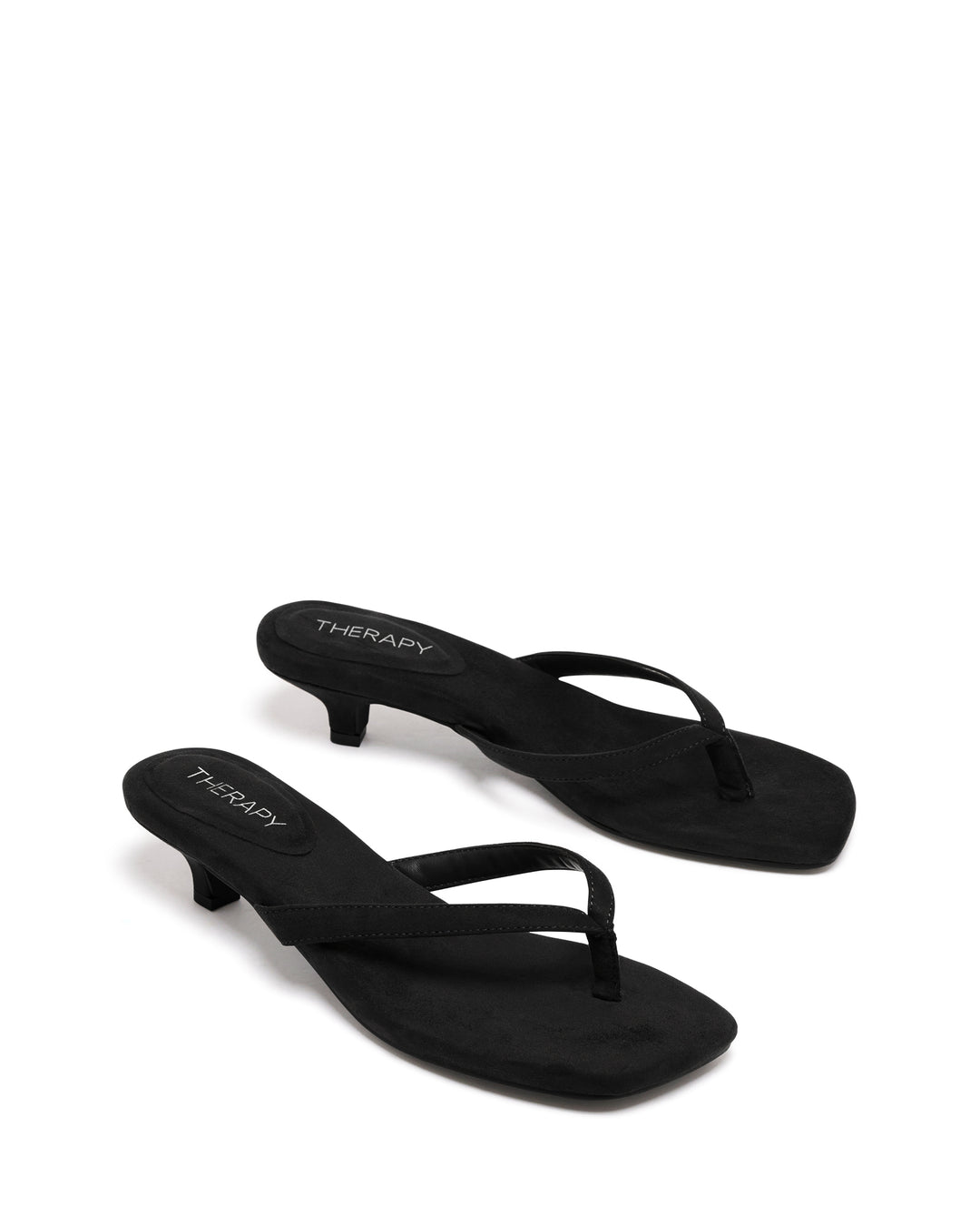 Heatwave Thong Heel Black Microsuede