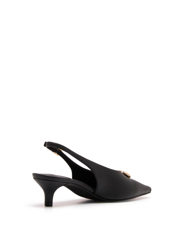Idina Slingback Heel Black Smooth