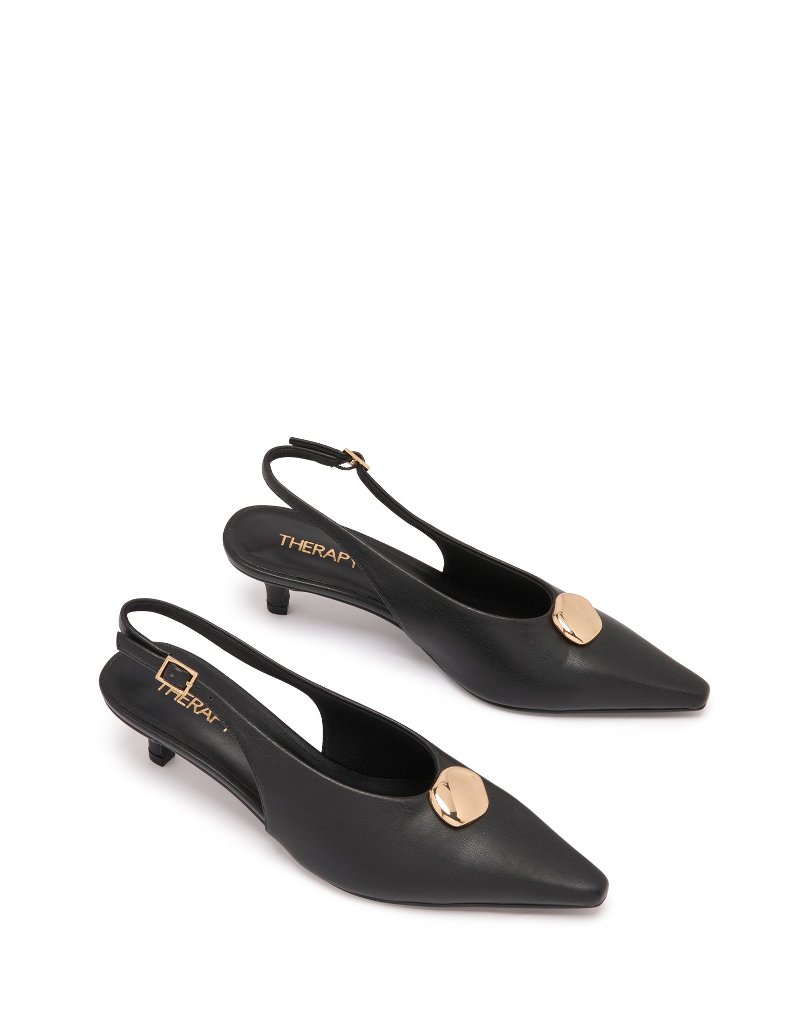 Idina Slingback Heel Black Smooth