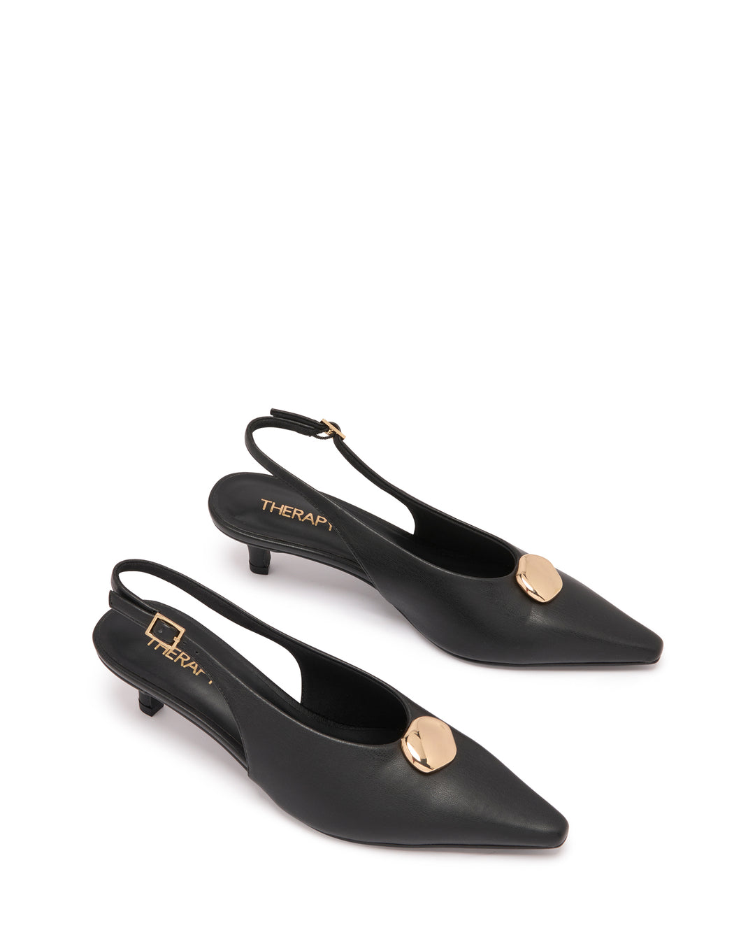 Idina Slingback Heel Black Smooth