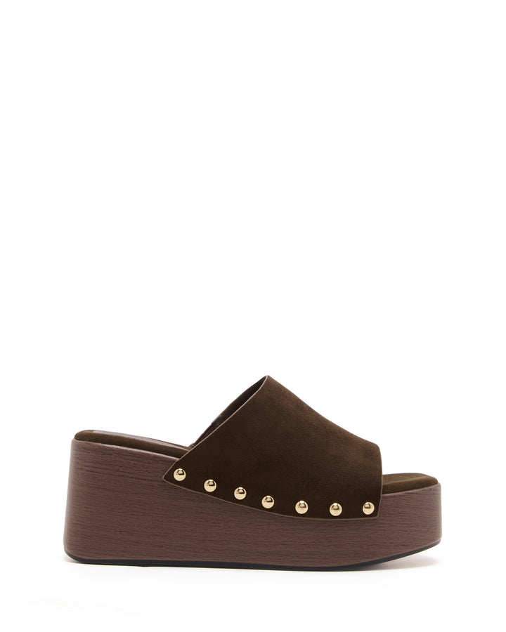 Imani Platform Clog Chocolate Suede