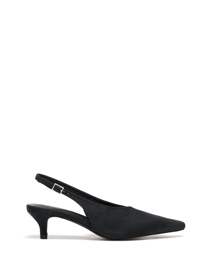 Indiana Slingback Heel Black Suede