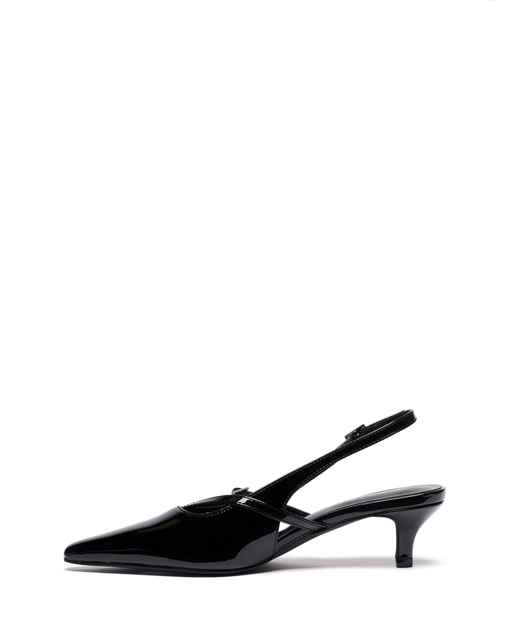 Irving Slingback Heel Black Patent