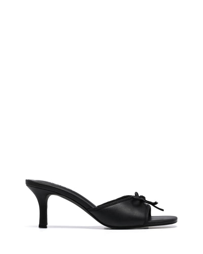 Therapy Shoes Jenner Black Smooth | Women's Heels | Sandal | Mules