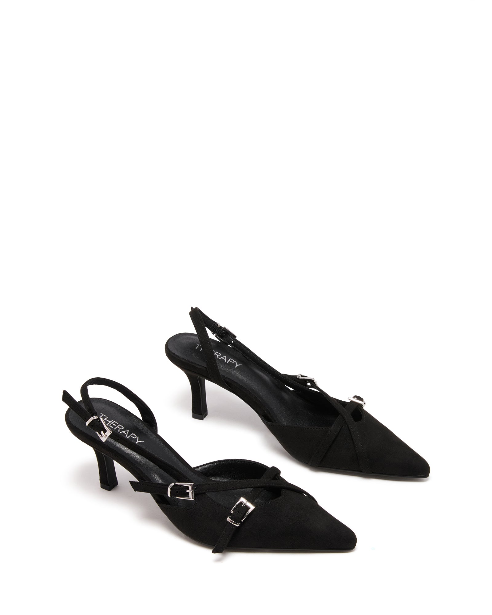 Juicy Slingback Pump Black Microsuede