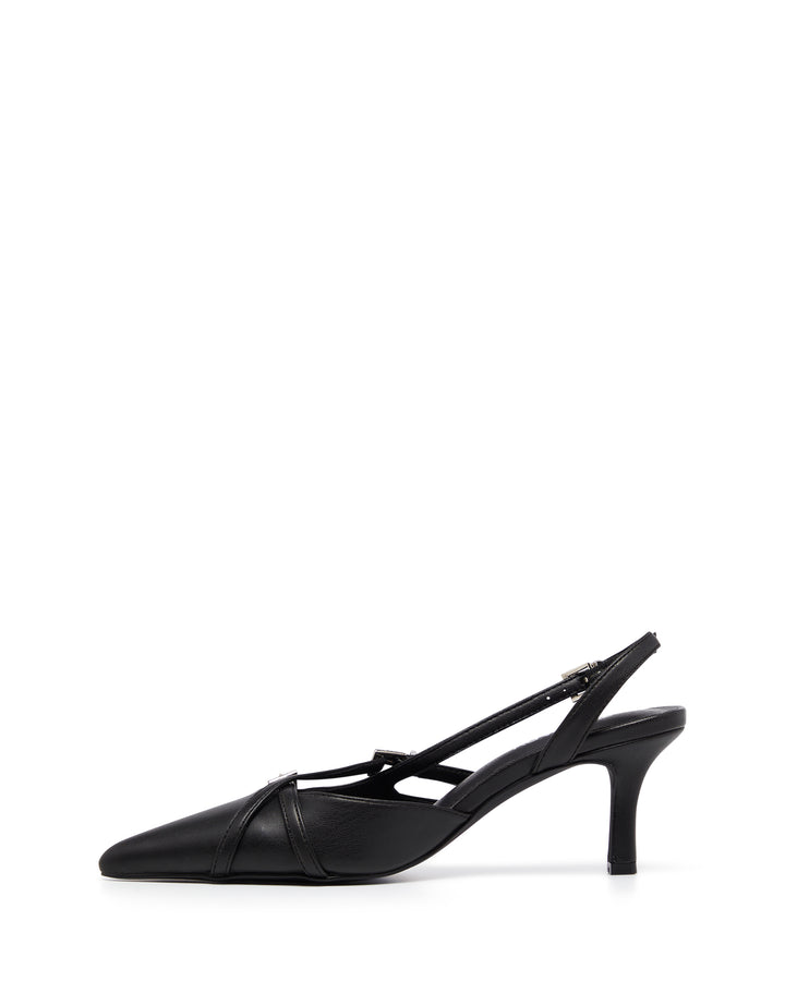 Therapy Shoes Juicy Black Smooth | Women's Heels | Slingback | Pump | Stiletto