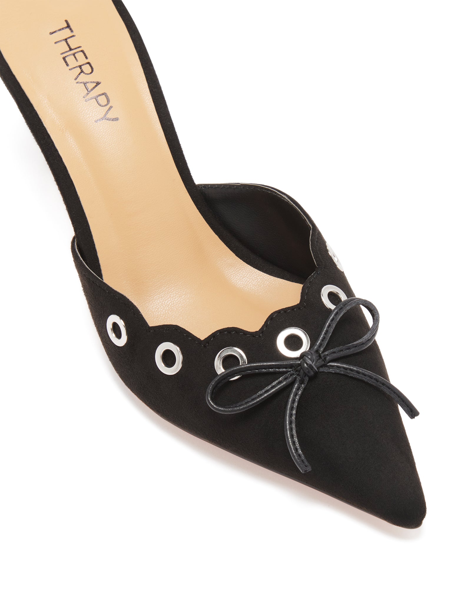 Therapy Shoes Justice Black Microfibre | Women's Heels | Pumps | Kitten