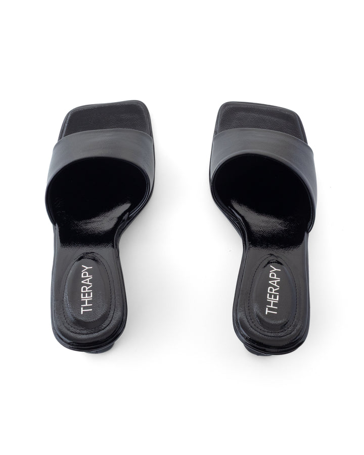 Lafayette Wedge Black Crinkled Patent