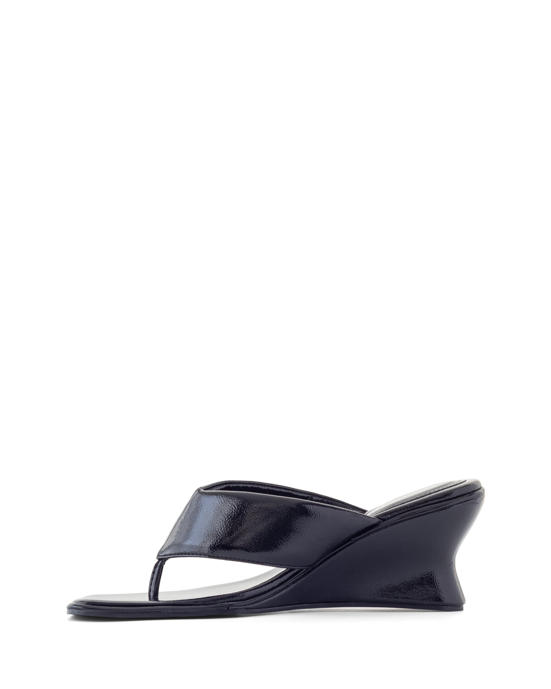 Lennox Wedge Black Crinkled Patent