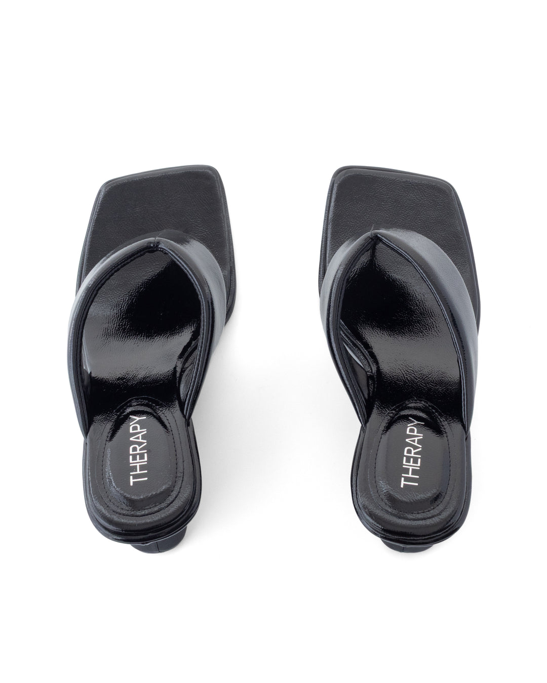 Lennox Wedge Black Crinkled Patent