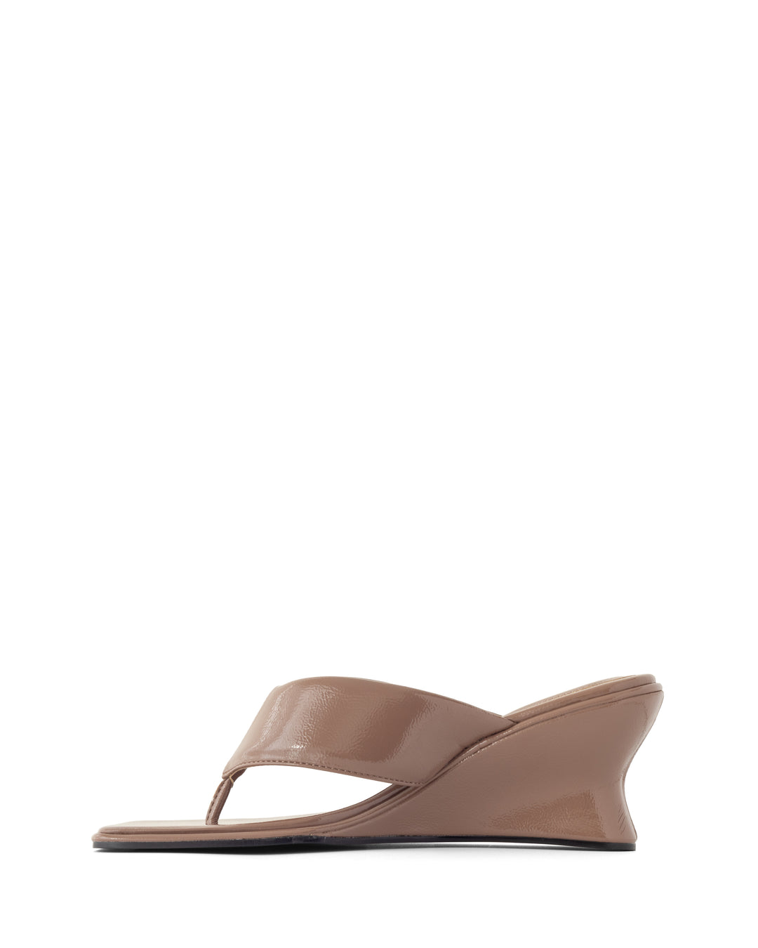 Lennox Wedge Mocha Crinkled Patent