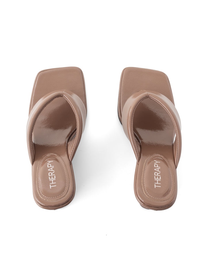 Lennox Wedge Mocha Crinkled Patent