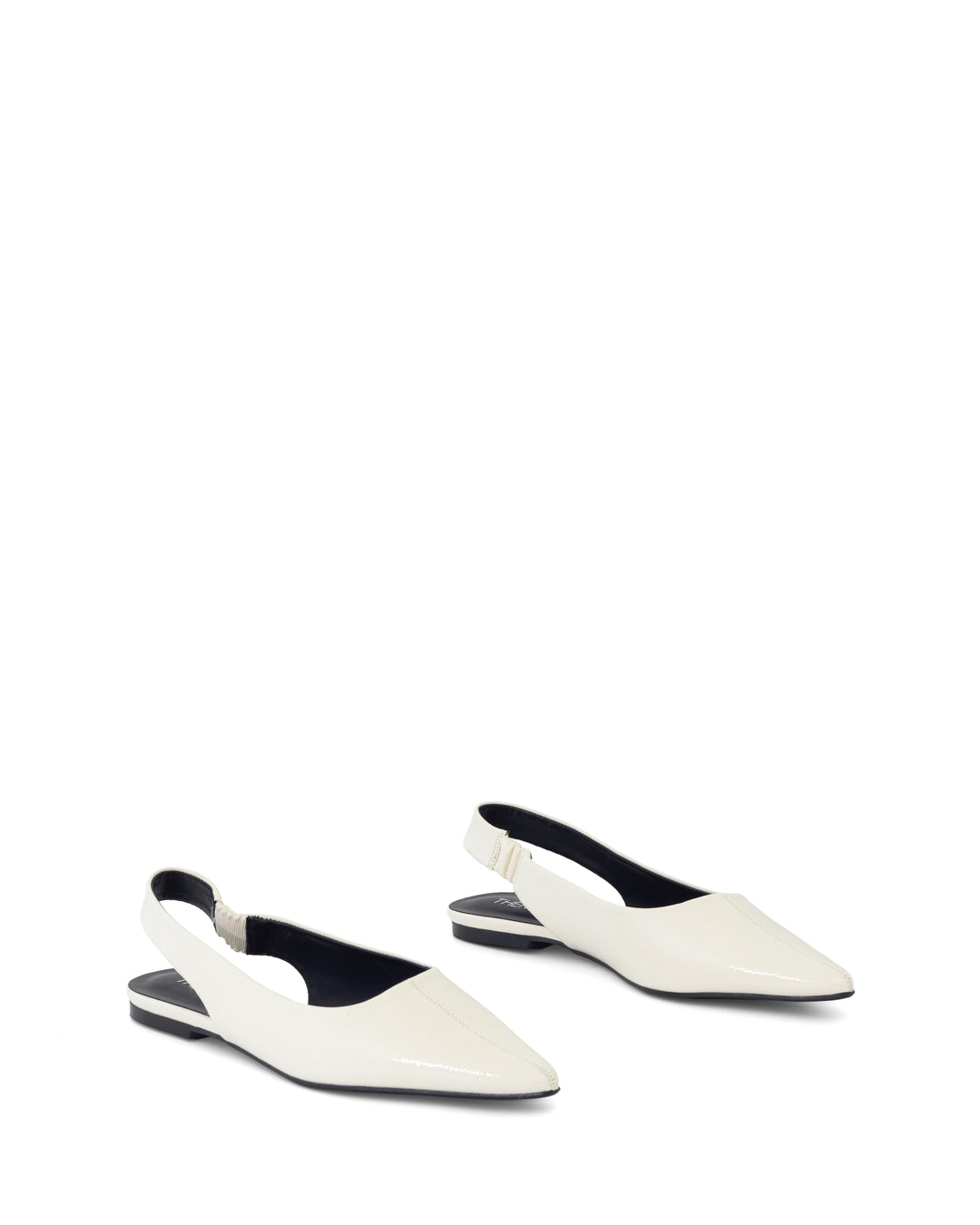 Lexington Slingback Flat Off White Crinkled Patent