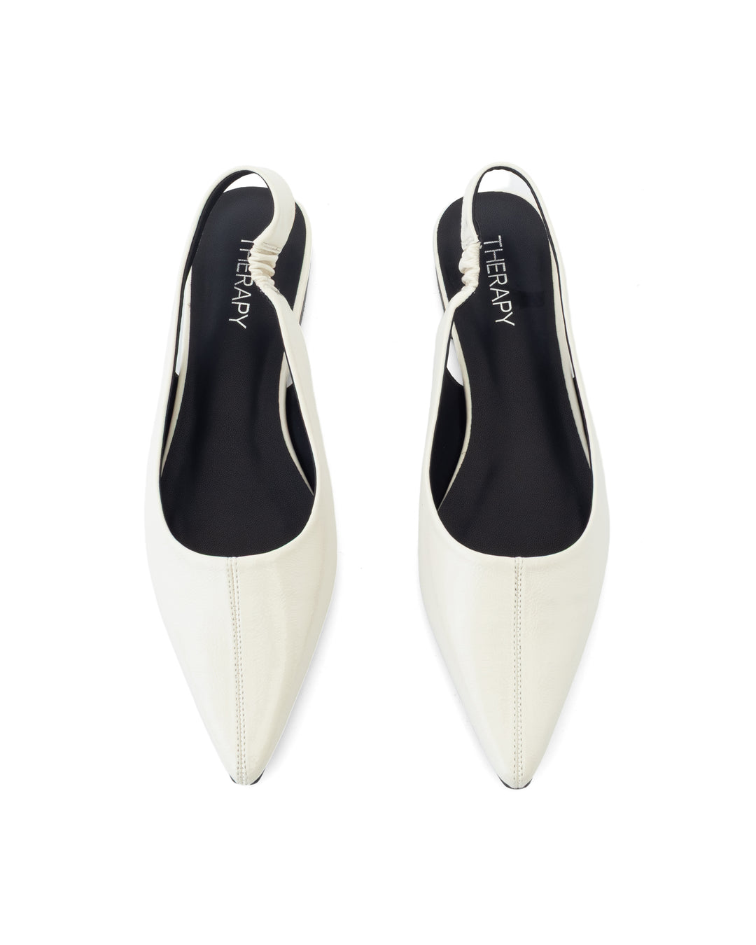 Lexington Slingback Flat Off White Crinkled Patent
