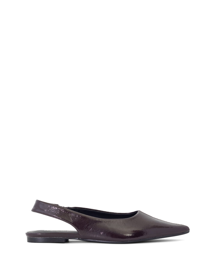 Lexington Slingback Flat Port Crinkled Patent
