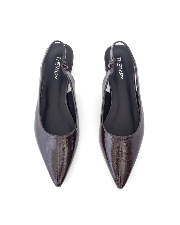 Lexington Slingback Flat Port Crinkled Patent